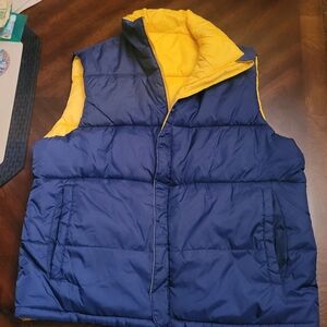 Reversible Blue and Yellow Puffer Vest